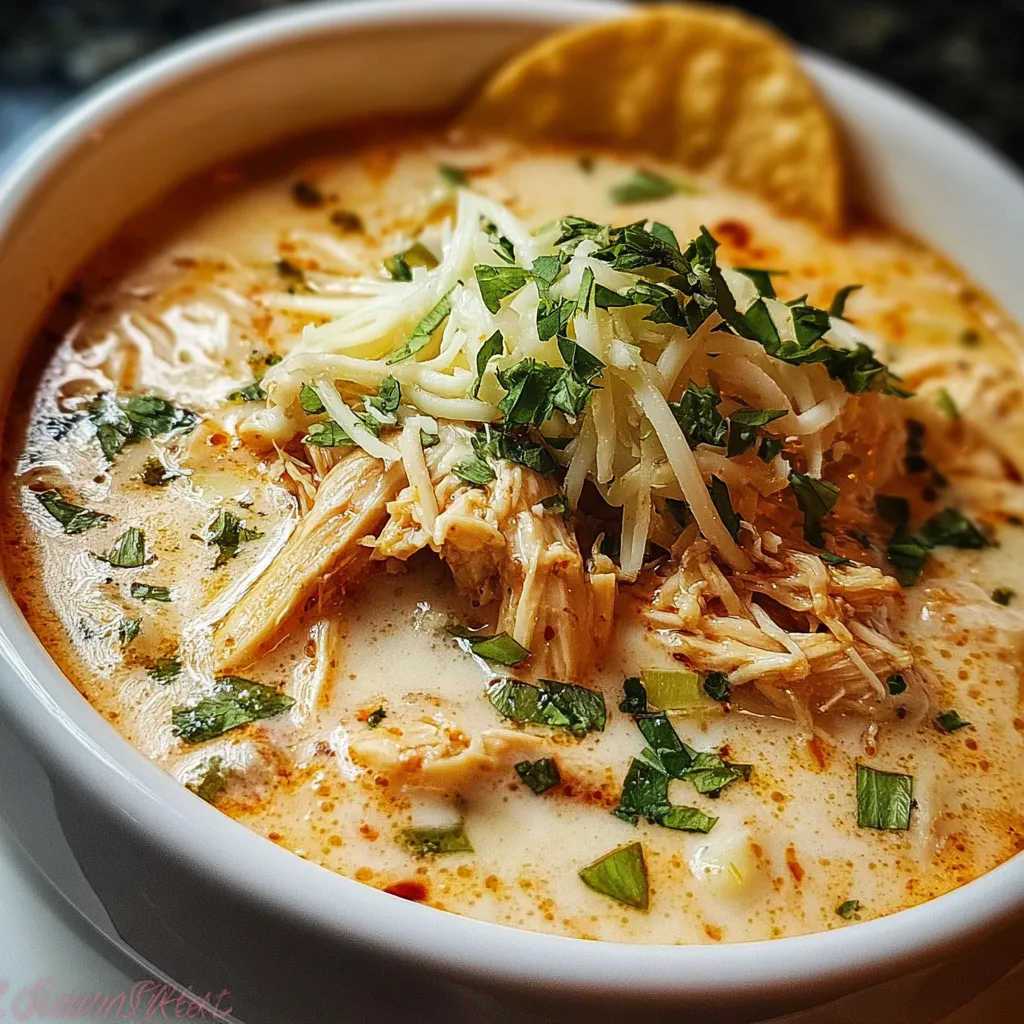 Crock Pot Creamy Chicken Parmesan Soup - Slow Cooker Italian Comfort Bowl - main view