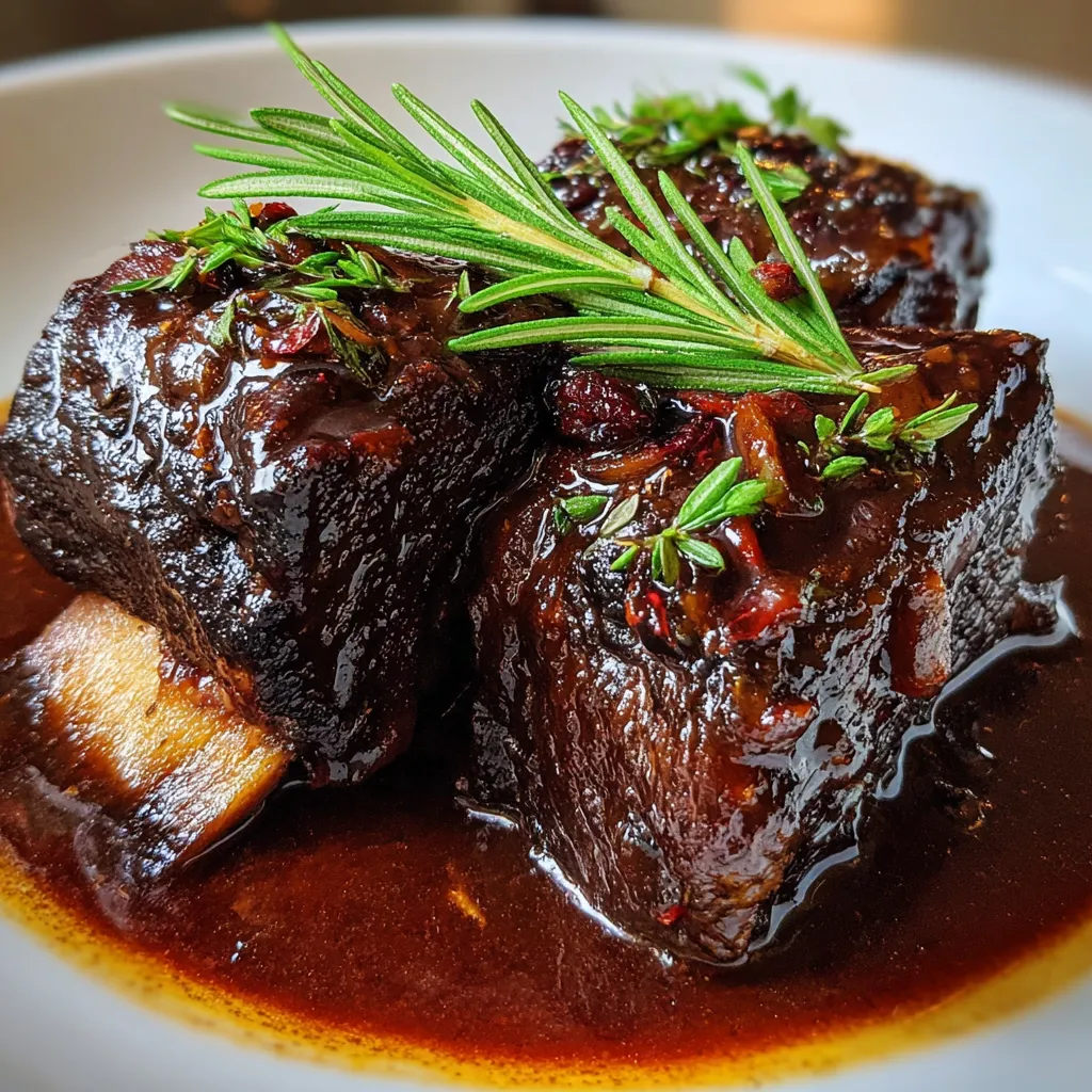 Tender Balsamic Bourbon Braised Short Ribs with Rich Glaze - Orc-Worthy Middle Earth Comfort - main view