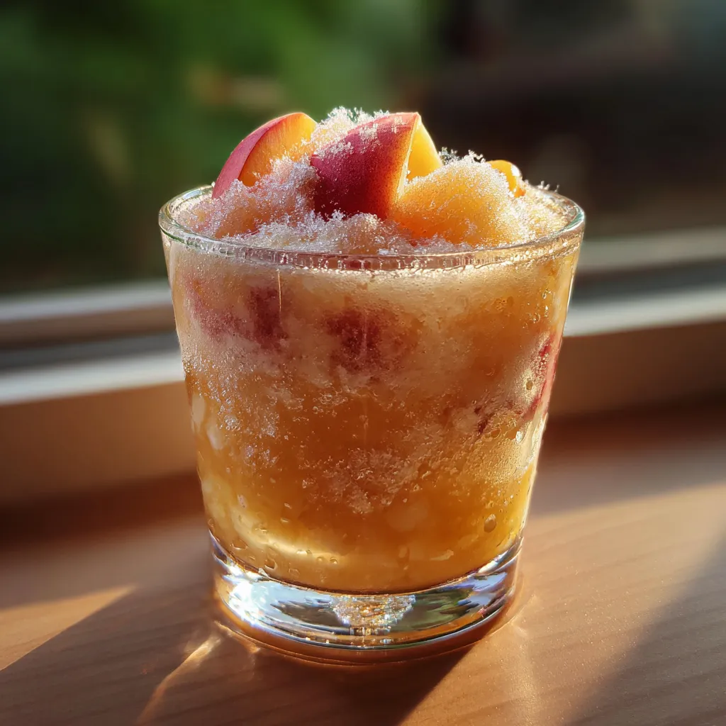 Ultimate Refreshing Homemade Peach Slurpee with Fresh Summer Fruit - main view