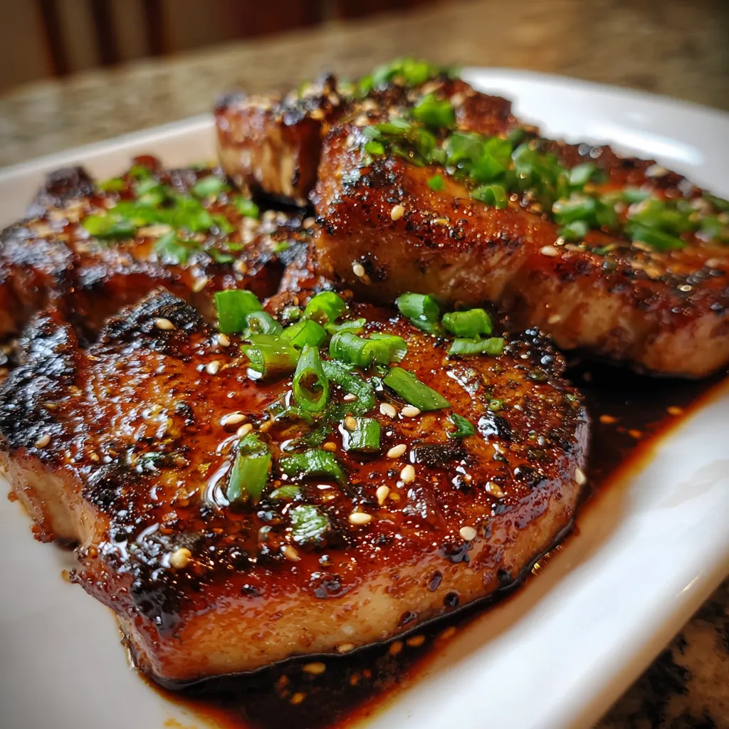 Easy Korean Glazed Pork Chops with Sesame and Scallions Ready in 30 Minutes - main view