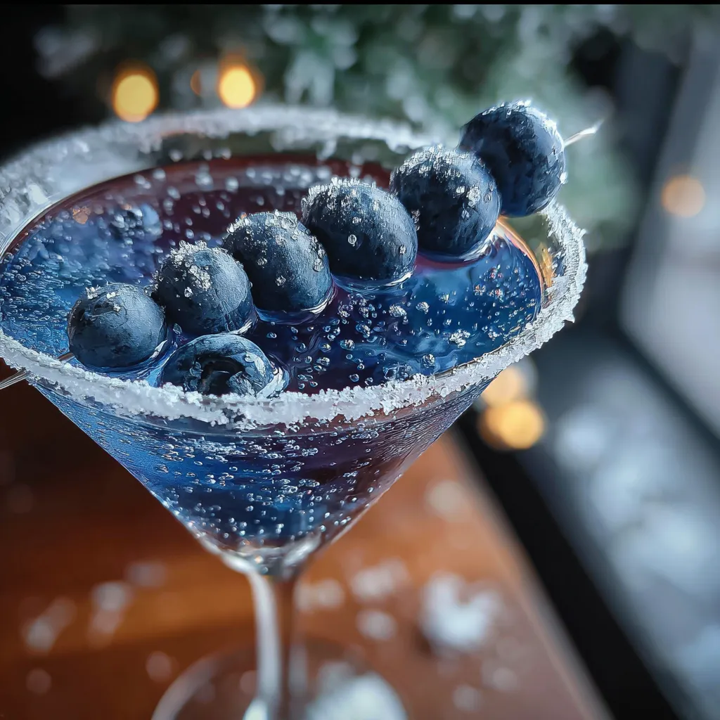 Ultimate Frostbite Blueberry Martini: Elegant Icy Cocktail with Fresh Berry Flavors - main view