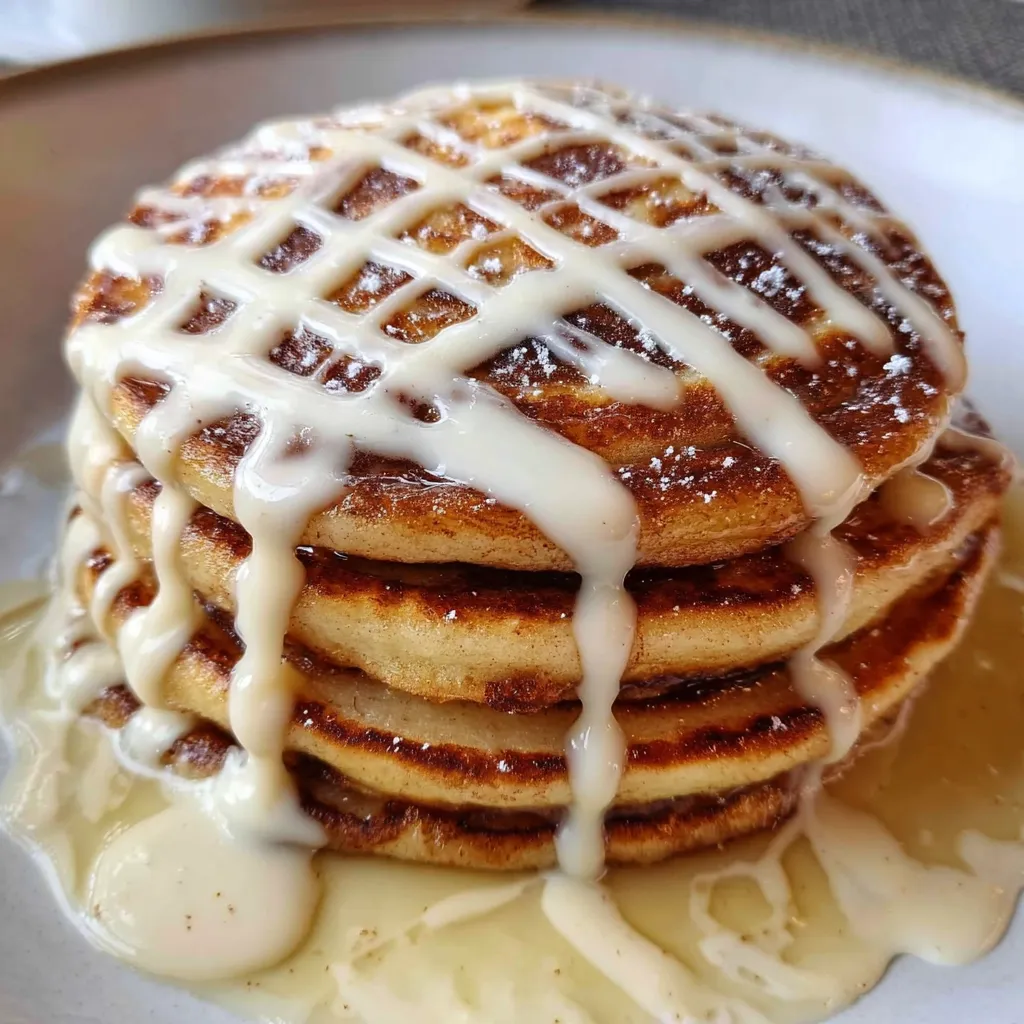 Ultimate Cinnamon Roll Pancakes with Cream Cheese Glaze and Cinnamon Swirl