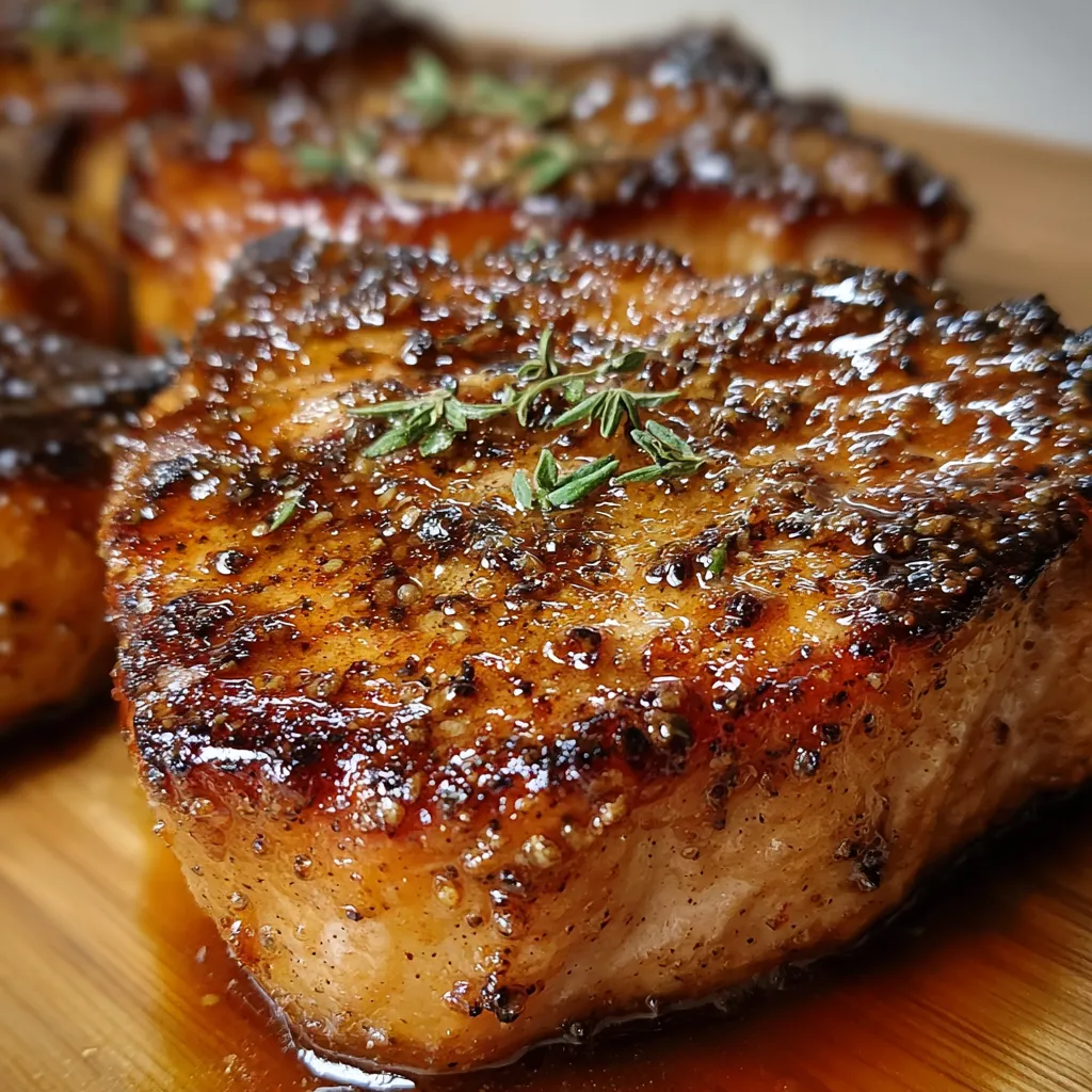 Sweet and Savory Brown Sugar Glazed Baked Pork Chops with Caramelized Onions - main view