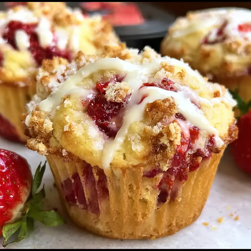 Ultimate Strawberry Cream Cheese Muffins with Fresh Berry Swirl - main view