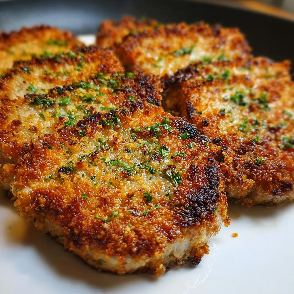 Crispy Parmesan Crusted Pork Chops with Golden Herb Coating - main view