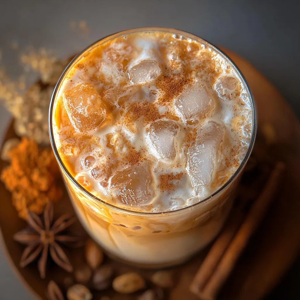 Iced Pumpkin Cream Chai Tea Latte - Perfect Starbucks Copycat Recipe at Home - main view